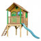 AXI Laura Maison Enfant avec Toboggan Vert | Aire de Jeux pour l'extérieur en Marron & Vert | Maisonnette/Cabane de Jeu en Bois FSC