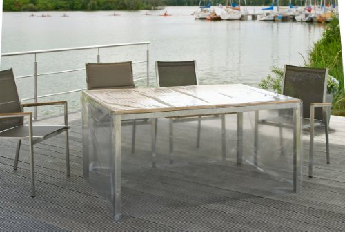 Casa Mina Abdeckhaube | Schutzhülle für Gartentischplatten | transparent | UV-beständig | wasserdicht | 140x95x70cm (Klarsicht 142149)