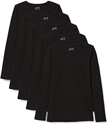 Berydale BD159 Camiseta de Manga Larga, Negro (Paquete de 3), XL (Pack de 3) para Mujer