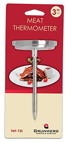 Grunwerg Stainless Steel Meat Thermometer, 3 Dial, silver