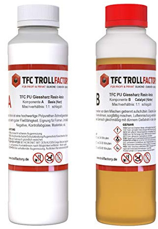 TFC PU Giessharz Resin 4 Min. I Zweikomponenten-Giessmasse, beige I dünnflüssig, 0,5 kg (2 x 250 g)