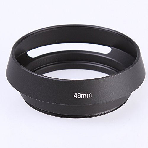FOTGA 49mm Metall Vented Sonnenblende Gegenlichtblende Lens Hood für Leica 49mm Gewinde Filter Objektiv DSLR