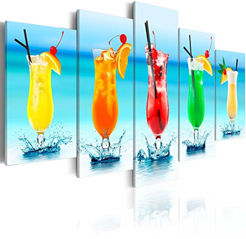 murando - Bilder Drink 100x50 cm Vlies Leinwandbild 5 tlg Kunstdruck modern Wandbilder XXL Wanddekoration Design Wand Bild - Küche Cocktail Wasser 030106-12