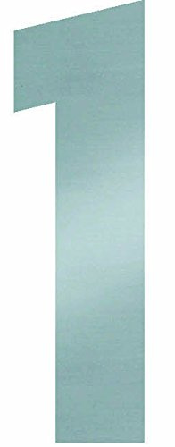 Alpertec Hausnummer 1 Edelstahl satiniert inklusive Schrauben und Dübeln, Höhe 120 mm, 35150011K1