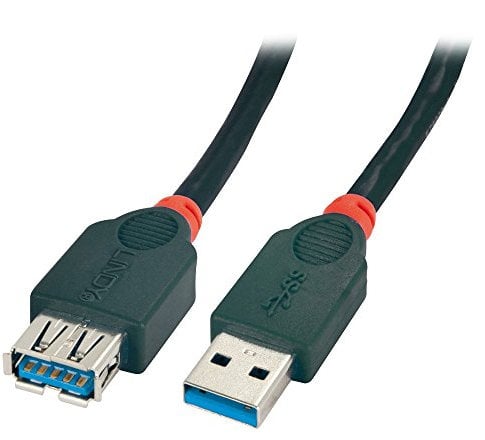 LINDY 1 m Type A Male to A Female USB 3.0 Extension Cable - Black