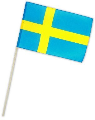 Fahne Flagge Schweden 30 x 45 cm mit Stab