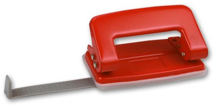 Kompakter Locher / aus Metall / mit Anschlagschiene / Farbe: rot