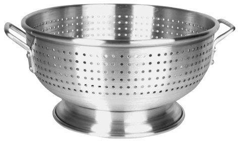 Thunder Group ALHDCO002, 12 Quart Heavy Duty Aluminum Large Kitchen Food Colander, Commercial Pasta Strainer