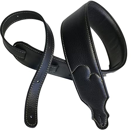 Franklin Strap 2.5 Padded Glove with Foam Core Guitar Strap Black/Natural Stitching