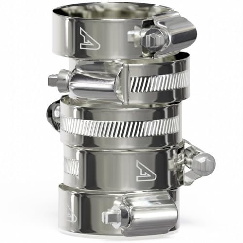 5 Pack - 35mm > 50mm Worm Drive 304 Stainless Steel Hose Pipe Clamps Clips