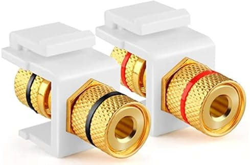 RiteAV 2 Pack Banana Lautsprecher Keystone Jack Port Koppler F Ring 1 F rot-schwarz