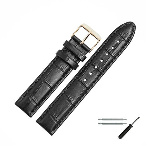 MARBURGER Uhrenarmband 18mm Leder Kroko Prägung - Werkzeug Montage Set 13918