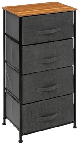 5 five simply smart Rollcontainer mit 4 Schubladen, Stoff, Anthrazitgrau