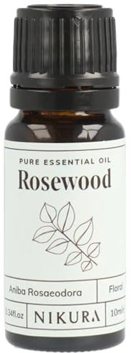 Nikura Rosewood Essential Oil - 10ml | 100% Pure Natural Oils | Perfect for Clean Home, Cleansing | Great for Self Care, Skin, Aromatherapy, Diffusers | Vegan & UK Made
