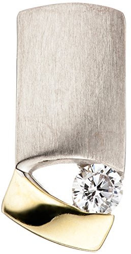 Jobo Damen-Anhänger aus 925 Sterling Silber Bicolor vergoldet mit Zirkonia