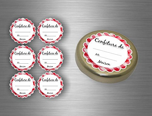 Akachafactory Lot Etiquette Autocollant Sticker Confiture conserves - Lot de 96