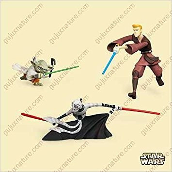 Unbekannt Star Wars - Clone Wars - Asajj Ventress, Anakin Skywalker, and Yoda - Christmas Tree Ornament - Hallmark (2006)