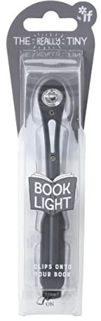 IF Really Tiny Book Light (Grey) – Compact Reading Lights for Books in Bed – Flexible Book Light Clip On – A Great Book Lamp with Batteries Included
