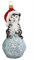 Hamburger Weihnachtskontor - Tannenbaumschmuck aus Glas -Katze auf Wollknäuel hellblau