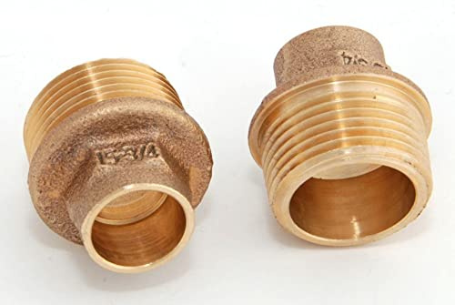 2x Rotguss Red Nippel i/a 15mm - 3/4' / 4243g Rotgussfitting red brass gunmetal