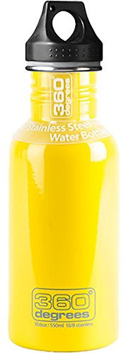 360° Degrees - Borraccia in acciaio INOX, giallo