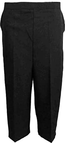 MyShoeStore Ladies Womens 3/4 Three Quarter Half Elasticated Trouser Plain Capri Cropped Stretch Trousers Plain ¾ Length Pants Summer Shorts Plus Big Sizes 10 to 24 (Black3/4, UK 10)
