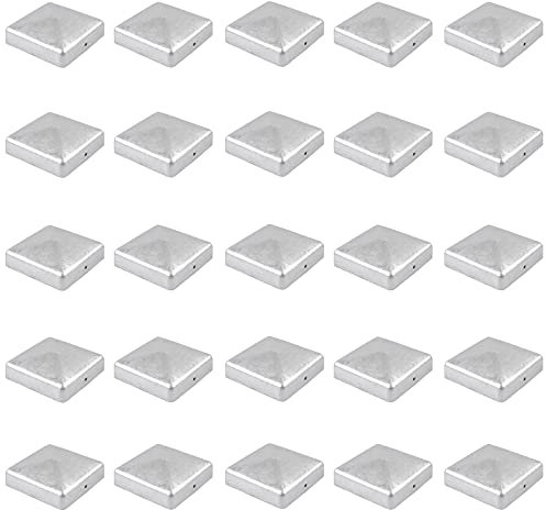 25x Pfostenkappe verzinkt Pyramide/Kugel (71 x 71 mm Pyramide)