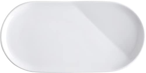 KAHLA O - The better place Platte oval 20 cm weiß ovale Servierplatte aus Porzellan, Mini Platte, hochwertiges Geschirr mit Relief, Fine Dining Geschirr, flach