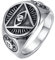 PAURO Herren Ist Edelstahl 316l Sehen Alle Dreieck Auge Der Vorsehung Ring Silber Größe 68