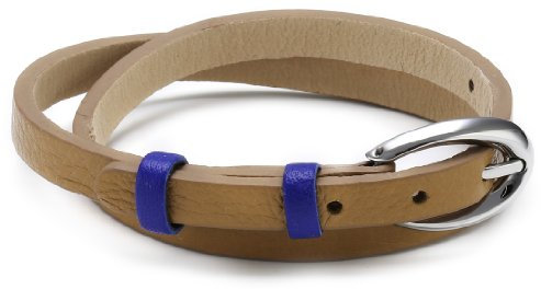Esprit Damen Armband Edelstahl Leder 38 cm braun ESBR11336B380