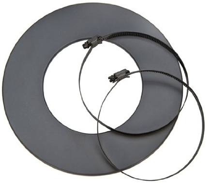 Rosette + Klemmschellen für isolierte Aluflexrohre Grau DN 100 mm