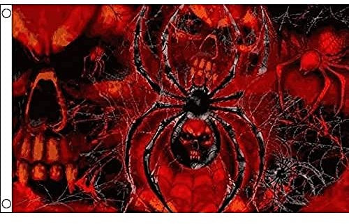 AZ FLAG - Flagge Totenkopf Mit Spinne - 150x90 cm - Pirat Fahne 100% Polyester mit Messing-Ösen - 110g