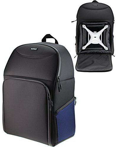 Navitech Rugged Black & Blue Backpack/Rucksack For Drones/Quadcopters Including The DJI Phantom 4 Pro v2.0 / Phantom 4 Pro/DJI phantom 4 obsidian/Phantom 3 Advanced / 3 Professional