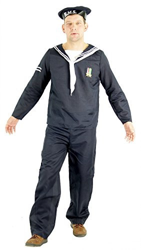 Foxxeo Seemann Matrosen Kostüm für Herren Karneval Fasching Matrose Party Größe XL