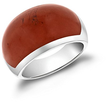 Tuscany Silver Damen Ring Sterling Silber Rot Halbkugel - Größe P