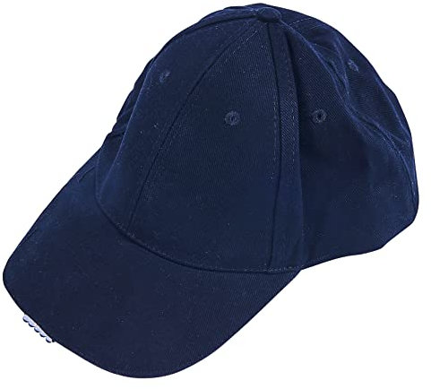 Amtech S1520 Baseball Cap with 5 LED Lights, 100% Cotton, On/Off Switch, Adjustable Hat for Men/Women, Batteries Included