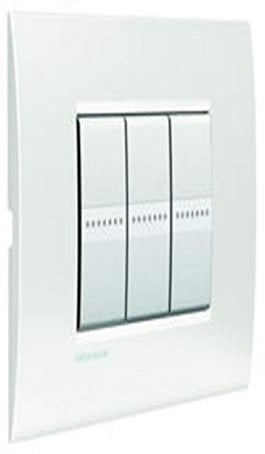 BTicino LNC4803BN Livinglight Air Placca 3 Moduli, Bianco