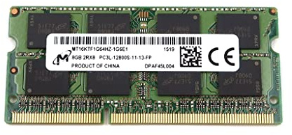 8GB Micron DDR3 1600 MHz PC3-12800 1.35V Laptop RAM Memory MT16KTF1G64HZ-1G6E1 693374-001