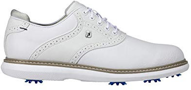 FootJoy Men's Traditions Golf Shoe, White/White, 12 X-Wide