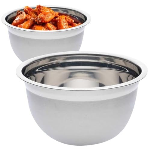 26cm German Stainless Steel Mixing Bowl - Kitchen Salad Fruit Cooking Deep 5 Litre | For Kitchen, Catering, Restaurants, Cooking | Tableware Bowl For Mixing, Whipping, Double Boiling & Marinating