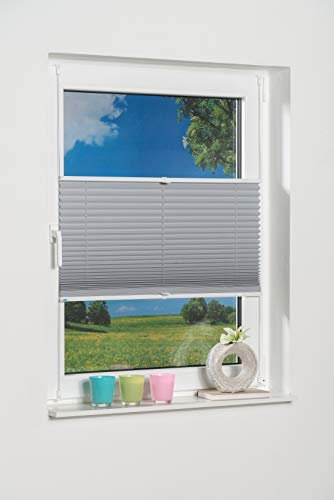 K-home Klemmfix-Plissee Palma Grau 70 x 210 cm +++Verdunklung+++