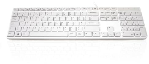 Accuratus 301 - USB Full Size Super Slim Multimedia Keyboard with Square Modern Keys in Pure White