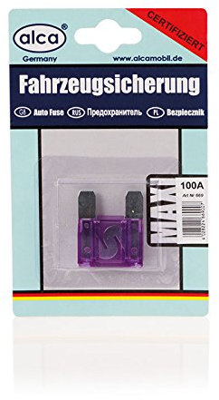alca® Maxi-Sicherung 100A; 1 St. Blister 32 V Farbe - violett Maxi Flachsicherung für Fahrzeuge LKW Bus Schwermaschinen Traktor Auto