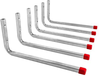 GedoTec® Gancio da parete | Ganci gancio a vite profilo ganci multiuso | Line in Acciaio Zincato | Profondità 165x altezza 350mm | Portata 30kg | Marchio di qualità testata | 6 Pezzi