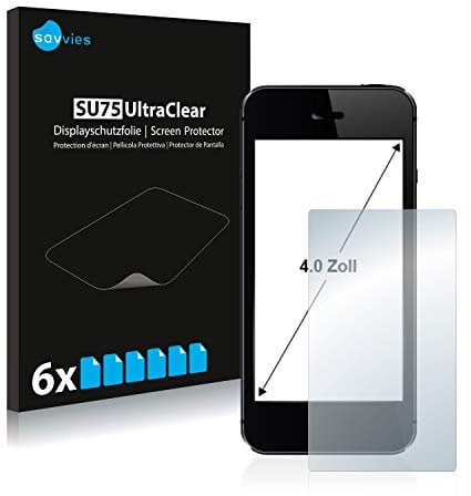 savvies 4 Pellicola Protettiva per Cellulari e Smartphone con 4,0 Pollici (10.2 cm) [89 x 50.2 mm, 16:9] (6 Pezzi) Schermo Protettivo Ultra
