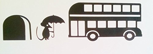 Maus Loch London Bus Sockelleiste Art Wand Aufkleber Vinyl Aufkleber 19 cm x 5 cm.. UK Verkäufer