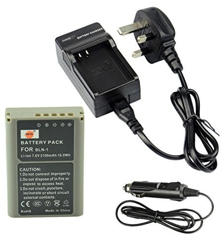 DSTE BLN-1 Replacement Li-ion Battery + Charger DC133U Compatible for Olympus BLN1, BCN-1 and Olympus OM-D E-M1, OM-D E-M5, PEN E-P5 Cameras
