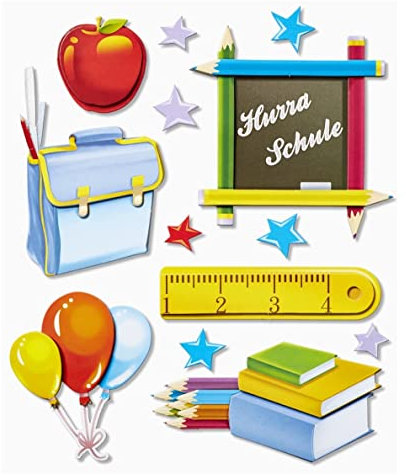 3D-Sticker Schule II -XXL, Wandtatoo,Schultüte basteln