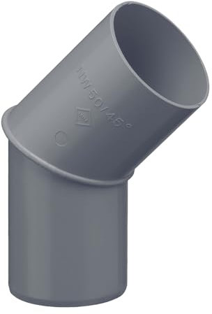 INEFA Regenrohrbogen 45 Grad für Fallrohr, PVC DN75 / 75mm Anthrazit Verbindungsstück Dachrinnenzubehör, einfache Steckmontage, Made in Germany