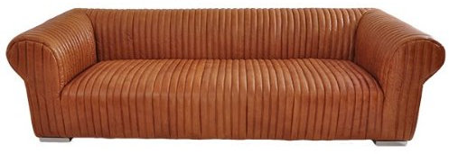 Ledersofa Columbia 3-Sitzer Vintage-Leder Columbia Brown (Hellbraun, Congnacton) Echtleder Sofa